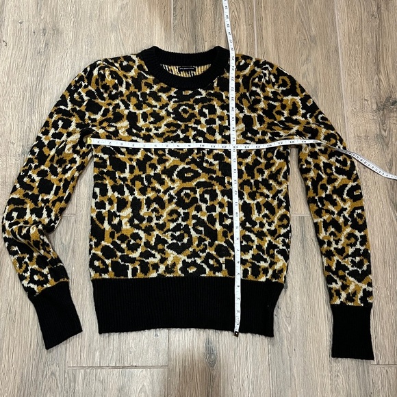 Cheetah Sweater Who What Wear Animal Print Leopard Top Shirt Pullover Fall - Picture 5 of 10